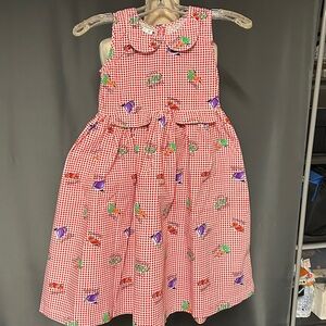 Vintage Boston Traders summer dress in red and white gingham 6X